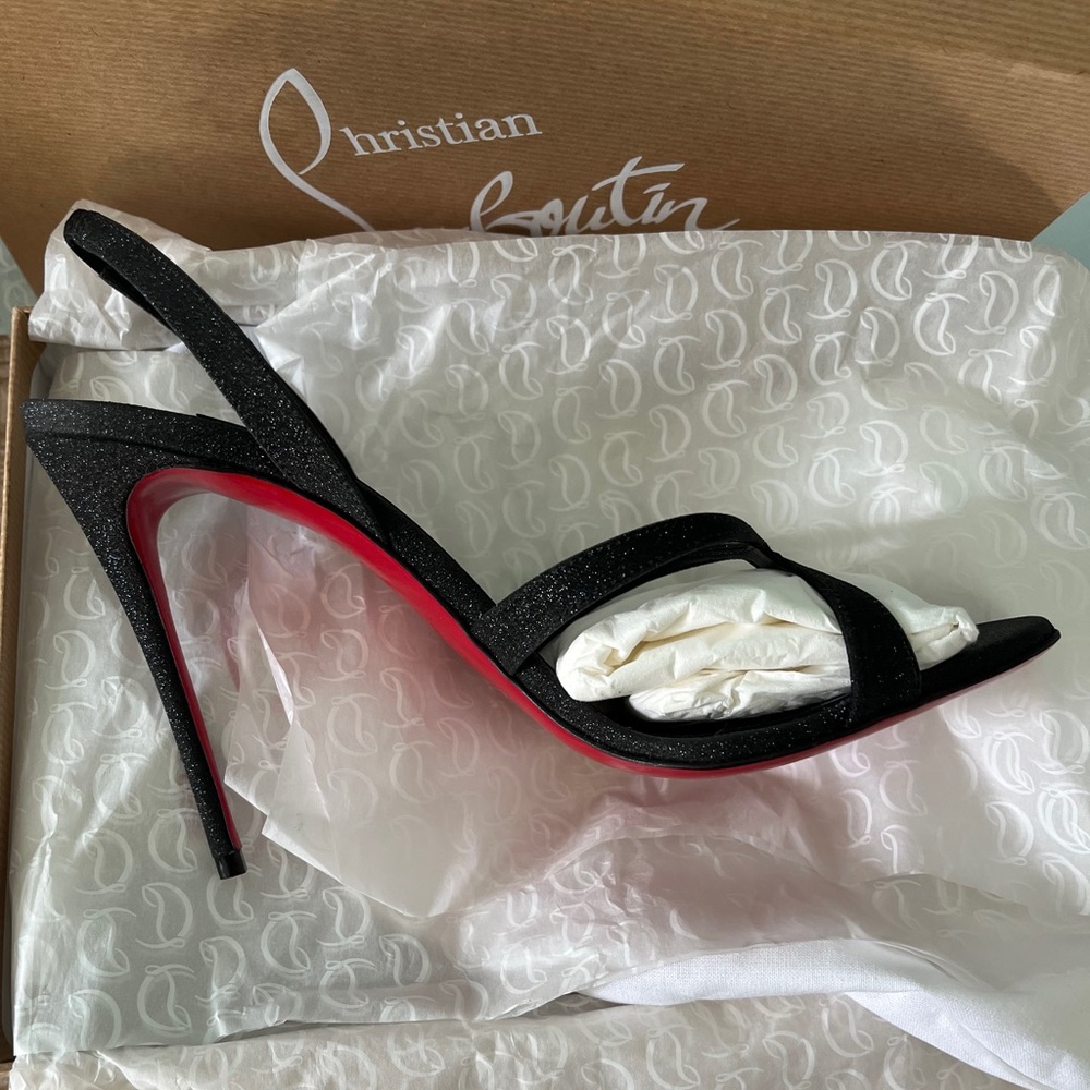 Christian Louboutin Emilie 100 Leather Slingback Sandal - Picture 2 of 8
